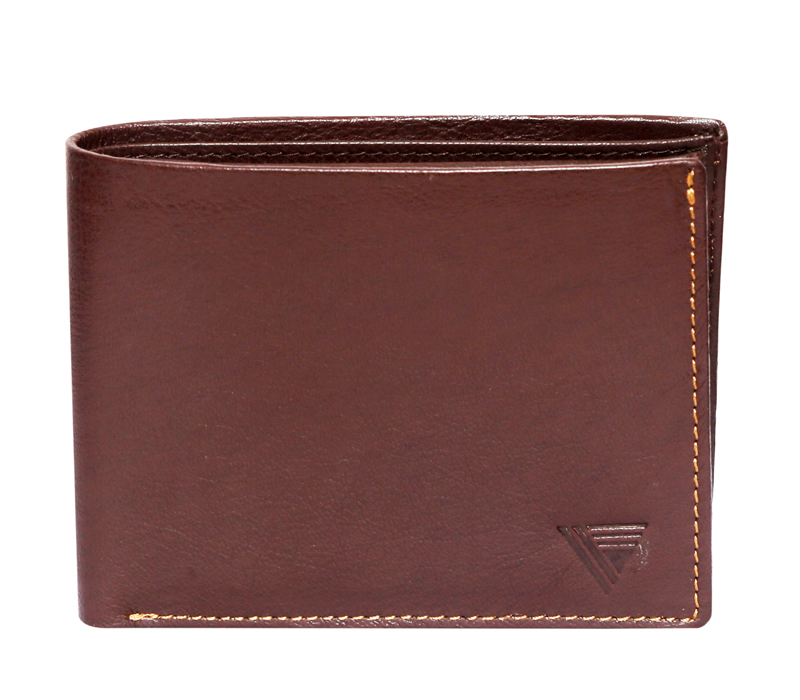Premium Designer Genuine Leather Bi-Fold Wallet. (BROWN)