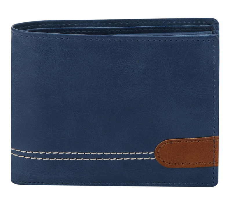 Non Leather Bi-Fold Wallet. (BLUE)