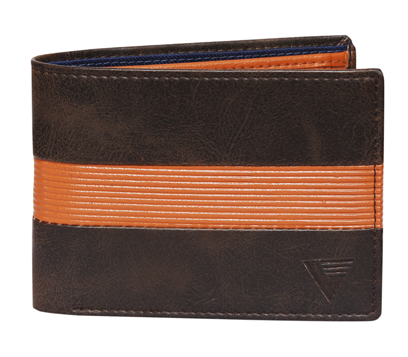 Non Leather Bi-Fold Wallet. (BROWN)