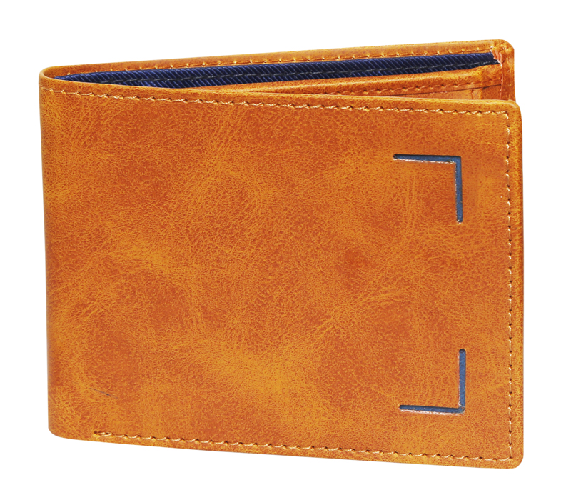 Non Leather Bi-Fold Wallet. (TAN)