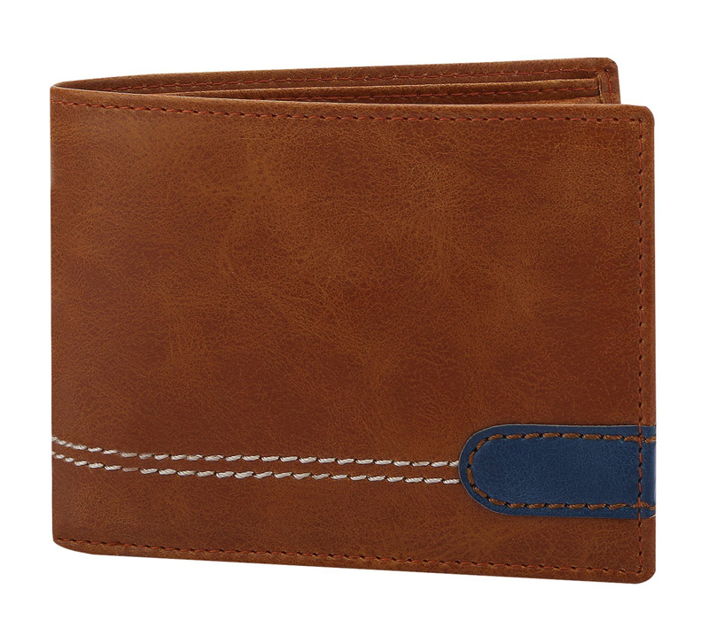 Non Leather Bi-Fold Wallet.(TAN)